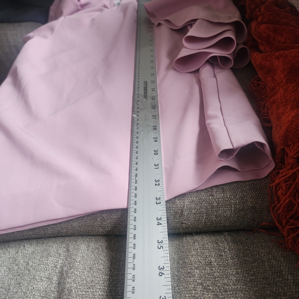 Milly Pink Mauve Bell Sleeve Shift Dress | Flounce Sleeve V-Neck Mini - Picture 11 of 13